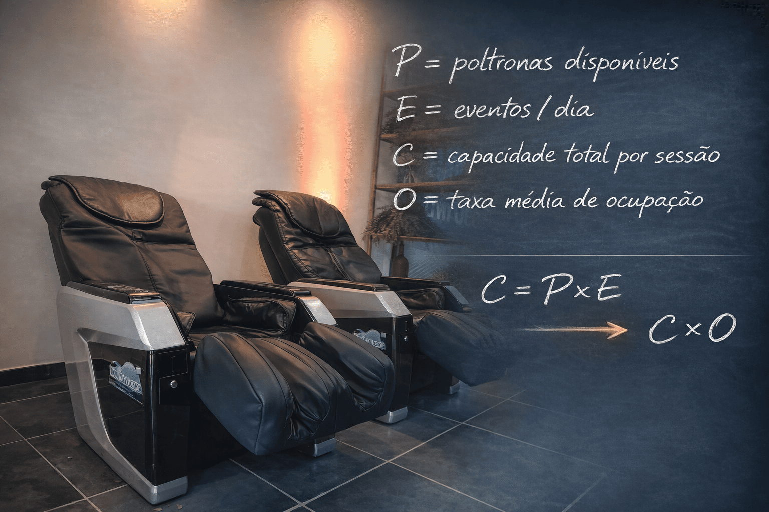 Quantas cadeiras de massagem são necessárias para um evento corporativo