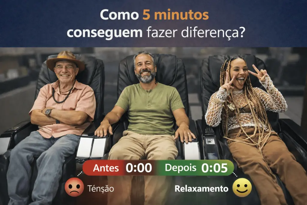 Qual a diferença entre um evento com e sem cadeira de massagem